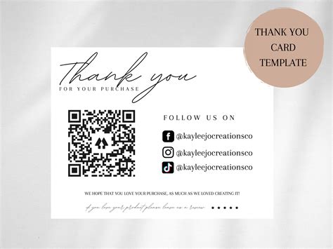 qr code thank you card